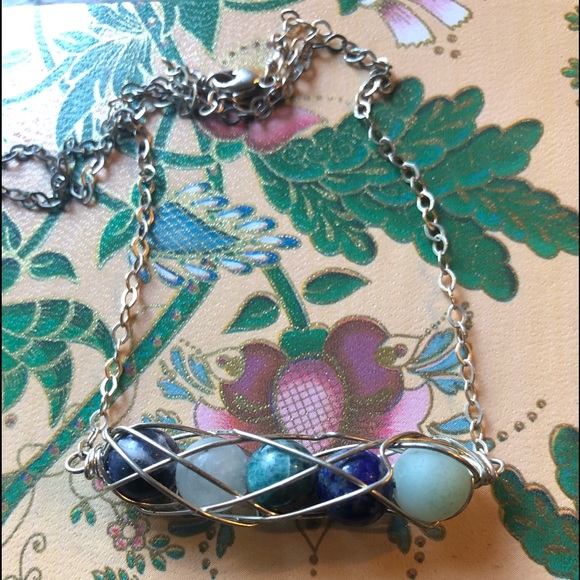 New. Silver chain Reiki blessings thyroid support necklace. - Picture 2 of 4